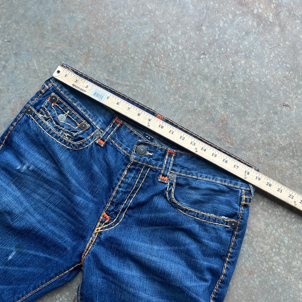 True Religion Geno Super T Relaxed Slim Jeans Indigo Aged Thick Stitch Mens 36 - Picture 12 of 14